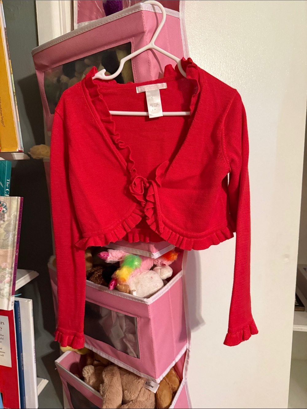 Janie and Jack Girls' Red Ruffle Bolero Cardigan